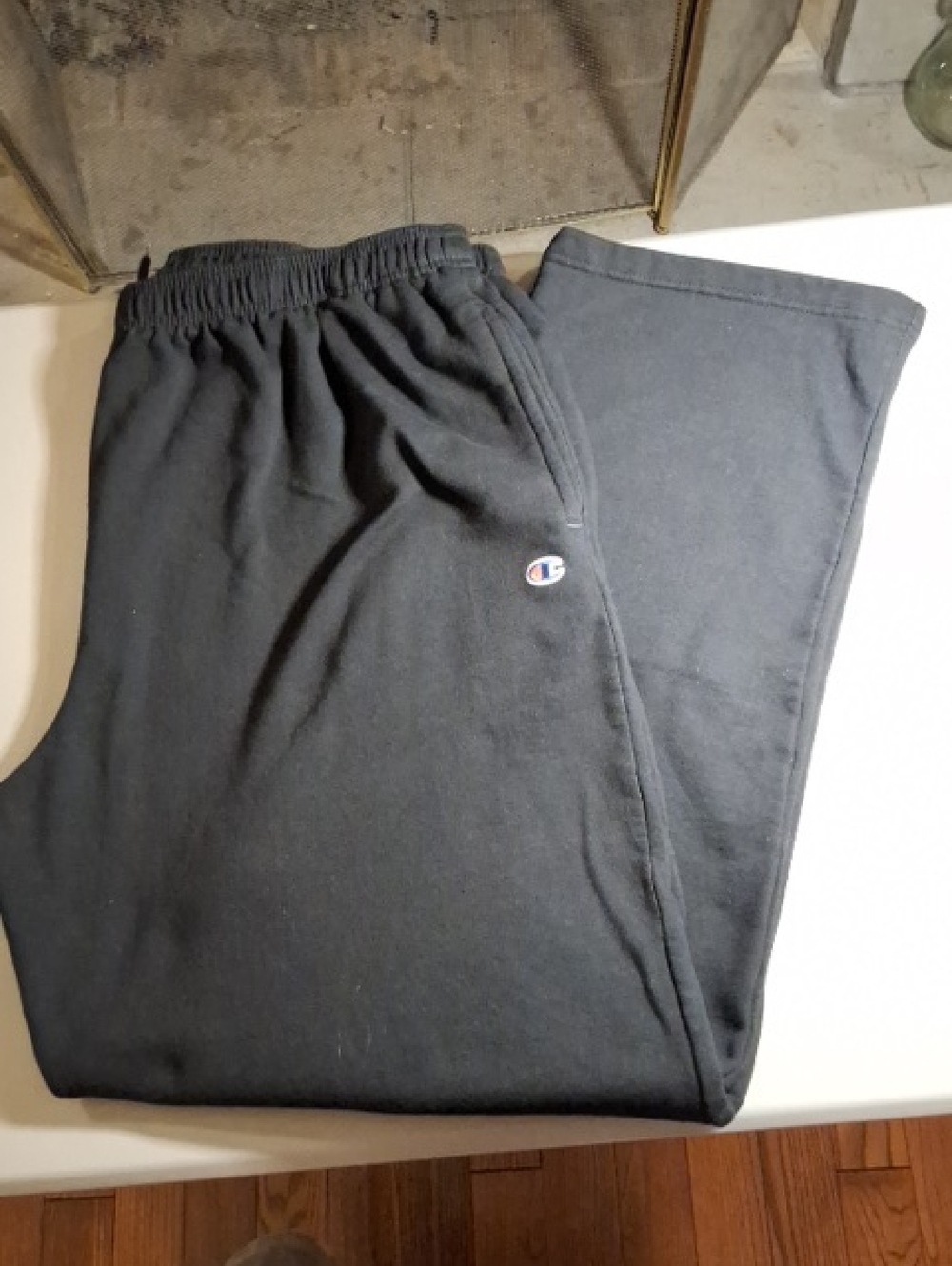 Champion Men’s Black Jogger Sweatpants with Embroidered Logo